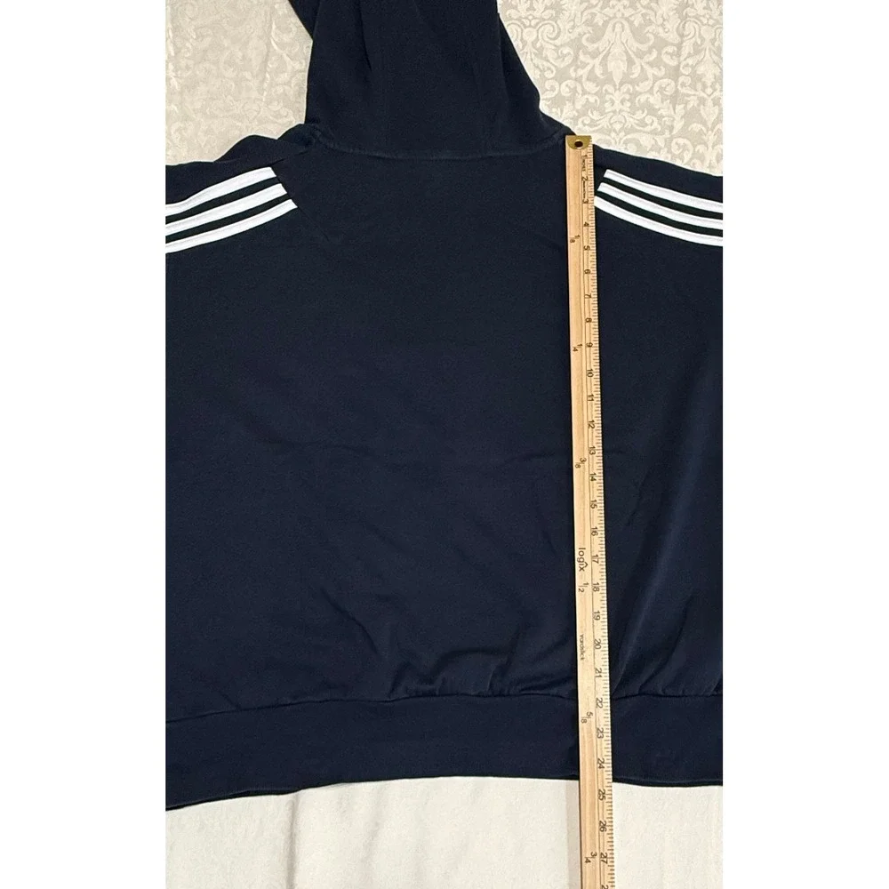 Adidas Sportswear Badge of Sport Hoodie Men's Navy Blue Size L Round Neck Sporty